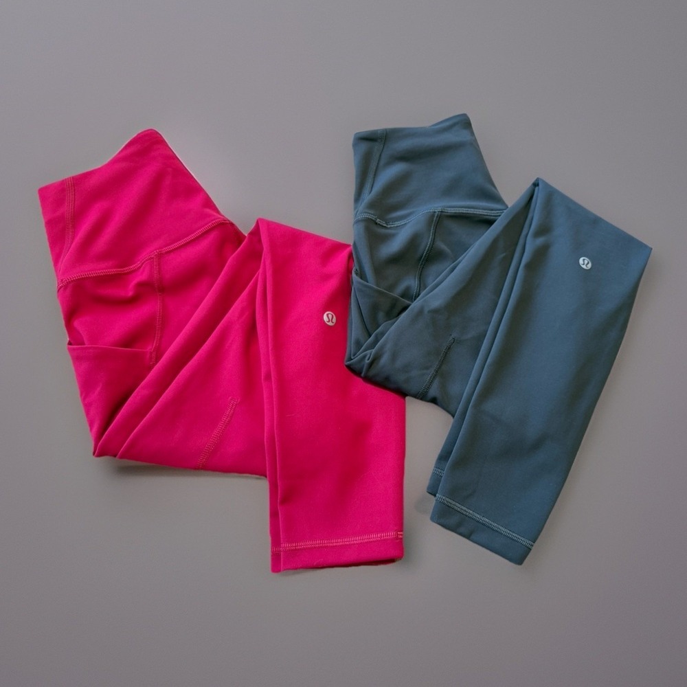 NWOT Lululemon Align Leggings 25" And 28" (Lot Of 2) Red And Gray Size 4